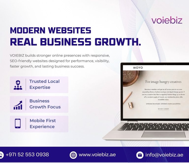 VOIEBIZ Creates Modern Websites for Business Growth in Ajman, UAE.